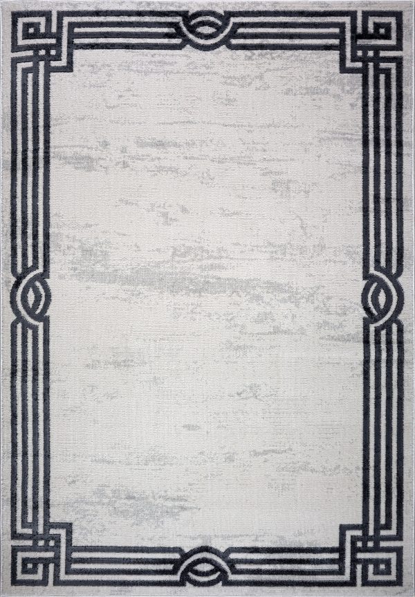 Lucas Dark Light Grey Modern Straps Design Area Rug Online now