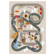 Beige Train Tracks Flatweave Play Area Rug For Cheap