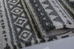 Damask Trellis Ivory Gray Shaggy Area Rug For Discount