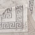 Light Dark Grey Beige Modern Meander Greek Pattern Bordered Area Rug Discount