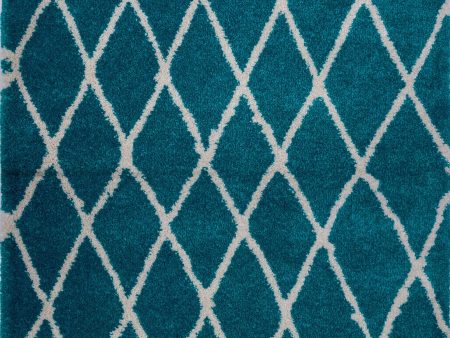 Toronto Trellis Turquoise Ivory Area Rug Online Hot Sale