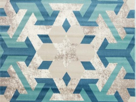 Irish Teal Turquoise Snowflake Area Rug Online now