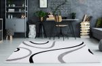 Beautiful Soft Turkish White Contemporary Spriral Area Rug Carpet Cheap