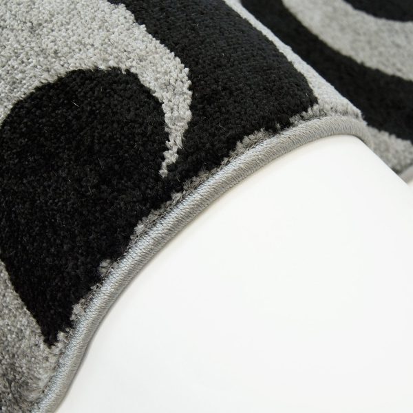 Grey Black Flower Area Rug on Sale