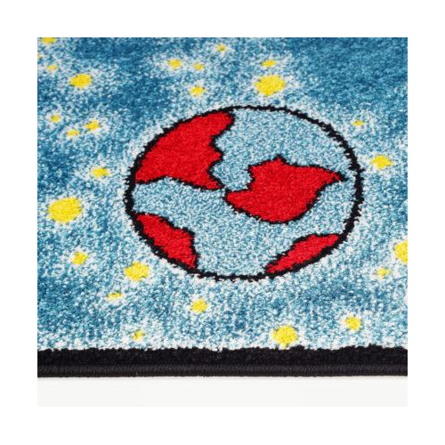 Universe Theme Innovative Indoor Kids Area Rug Carpet in Blue and Yellow Online Sale