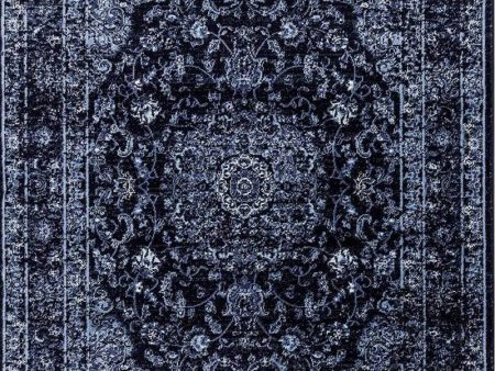 Graphite Navy Blue Vintage Area Rug For Cheap