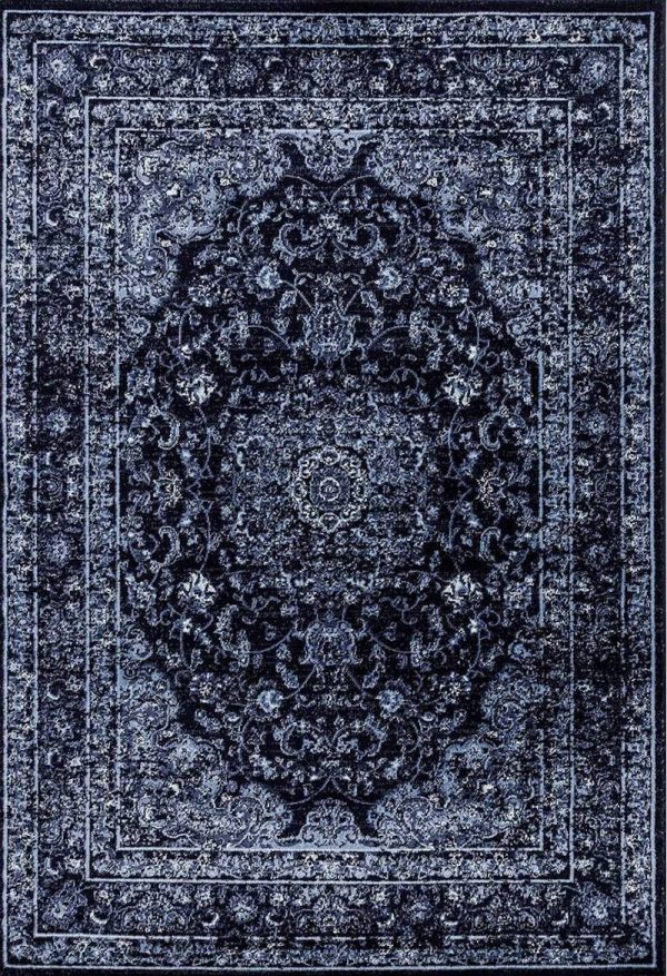 Graphite Navy Blue Vintage Area Rug For Cheap