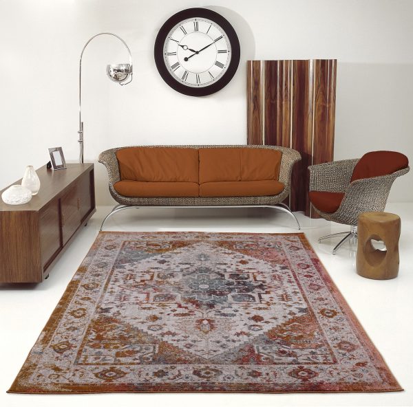 Modena Traditional Design Turkish Machine Made Beautiful Indoor Mat Carpet in Brown Cream, 2x3 (1 10  x 2 11 , 57cm x 90cm), 2x3 (1 10  x 2 11 , 57cm x 90cm), Brown Cream Online Sale