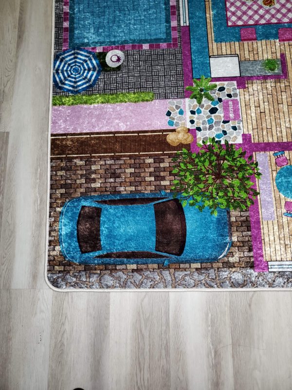 Clay Doll House Flatweave Play Area Rug Online now