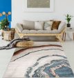 Blue Ivory Red Marble Pattern Lava Modern Abstract Area Rug For Living Room Bedroom Online Sale