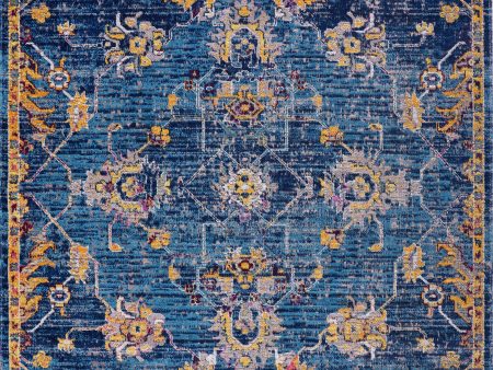 Tremont Dark Blue Traditional Indoor Outdoor Area Rug Cheap