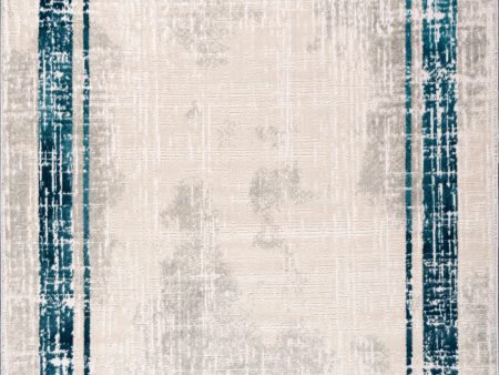 Blue Grey Bordered Modern Contemporary Minimalistic Area Rug For Living Room Bedroom Online