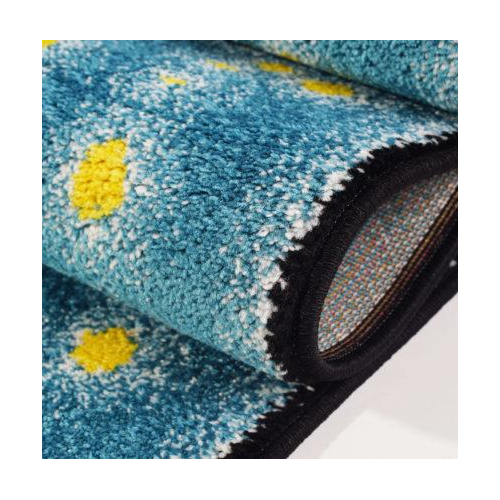 Universe Theme Innovative Indoor Kids Area Rug Carpet in Blue and Yellow Online Sale