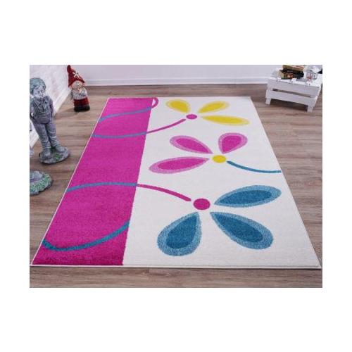 Turkish Floral Pattern Soft Stylish Machine Made Kids Area Rug Carpet in Cream and Red Online