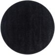 5 Feet Diameter Round Shaggy Modern Area Rug Carpet in Solid Black Online Hot Sale