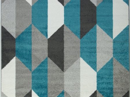 Turquoise Gray Honeycomb Area Rug on Sale