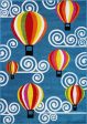 Hot Air Balloon and Sky Design European Durable Kids Area Rug Carpet in Blue, 5x7 (5 3  x 7 4 , 160cm x 225cm), 5 3  x 7 4  (160cm x 225cm), Blue Online Sale