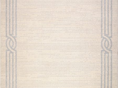 Modern Ivory Grey Bordered Area rug Hot on Sale