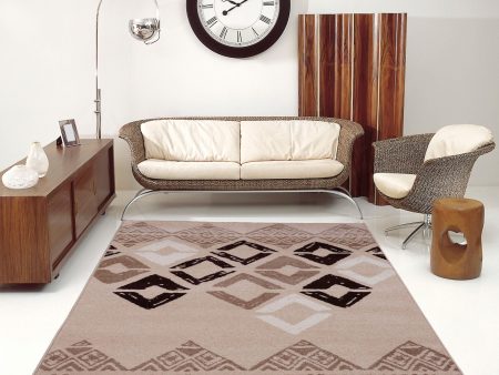 Flash Caramel Beige Geometric Area Rug For Cheap