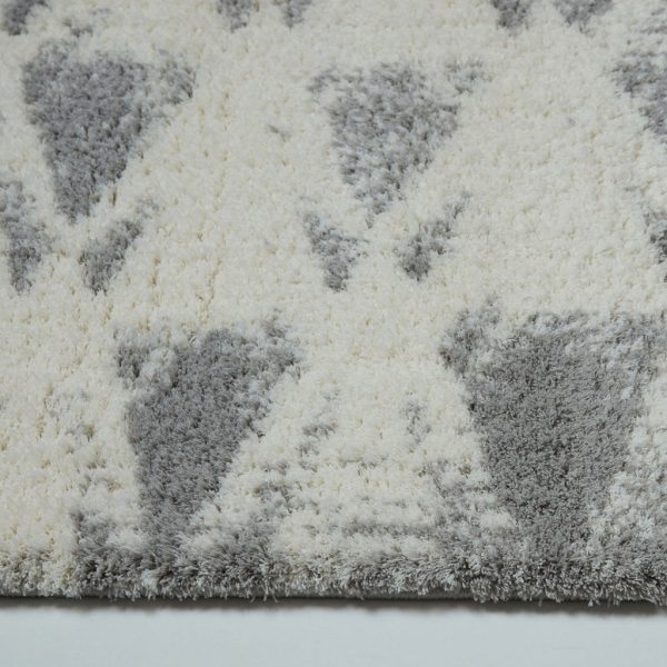 Burnaby Micro Fiber Shaggy Grey Cream Area Rug For Discount