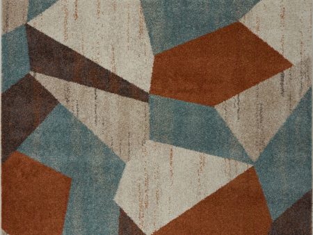 East York Beige Brown Teal Area Rug For Discount