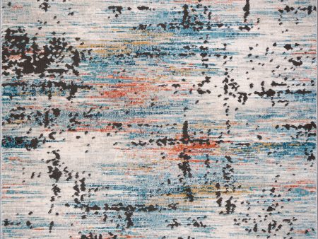 Blue Ivory Red Rustic Abstract Area Rug For Living Room Bedroom For Cheap