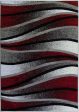 Durable Boston Collection Waves Pattern Abstract Mat Carpet in Ivory Red Grey, 2  x 3 3 (60cm x 100cm) Online Hot Sale