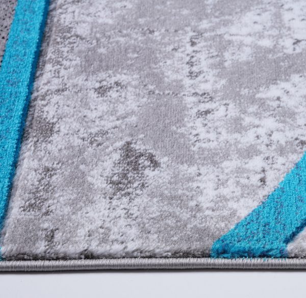 Adonis Grey Blue Geometric Area Rug Cheap