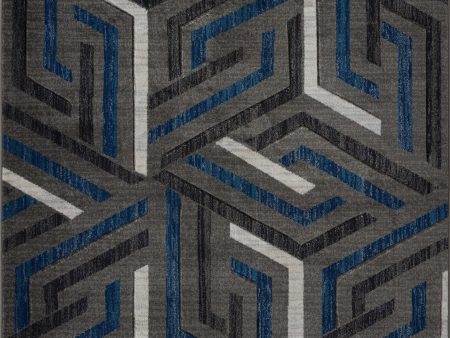 Park Royal Grey Blue Area Rug Online Sale