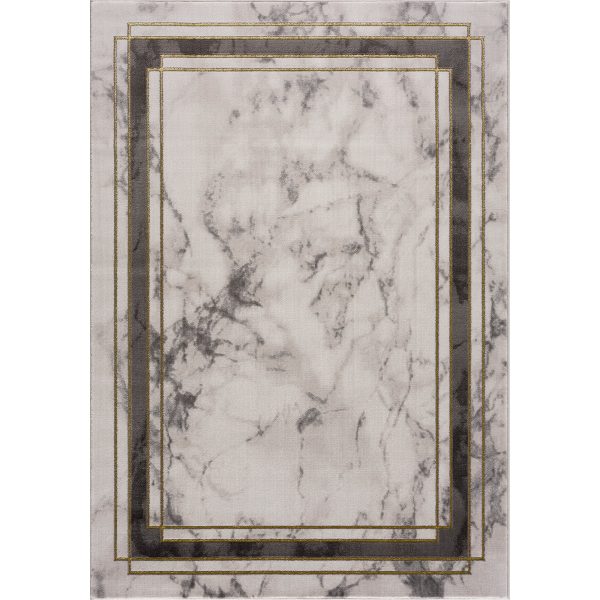 Light Dark Grey Beige Modern Abstract Striped Bordered Marble Pattern Area Rug Cheap