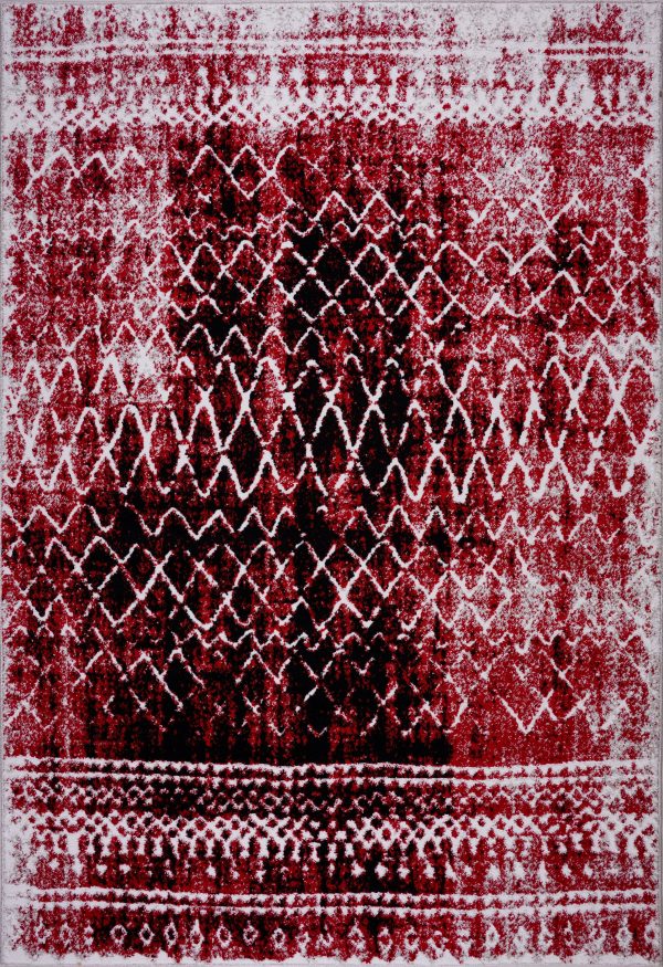 Verona Red Black Diamond Pattern Area Rug on Sale