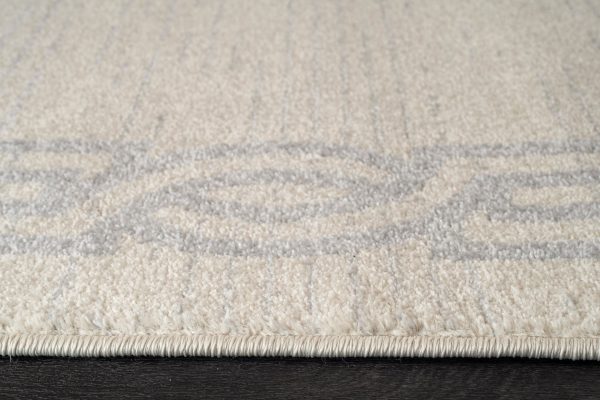 Modern Ivory Grey Bordered Area rug Hot on Sale