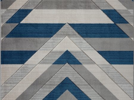 Metrotown Grey Blue Area Rug Online Sale