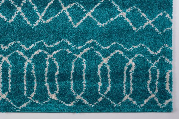 Shaggy Turquoise Ivory Vancouver Area Rug Online now