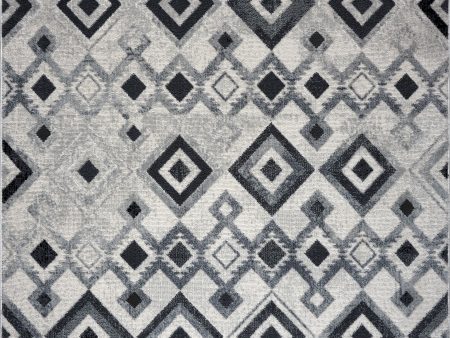 Lucas Dark Light Grey Modern Geometric Area Rug Diamond Pattern Online