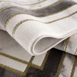 Light Dark Grey Beige Modern Abstract Striped Bordered Marble Pattern Area Rug Cheap