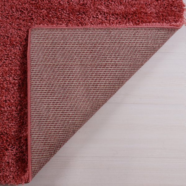 Solid Color Shaggy Meknes Durable Beautiful Turkish Rug in Peach Orange Online Hot Sale