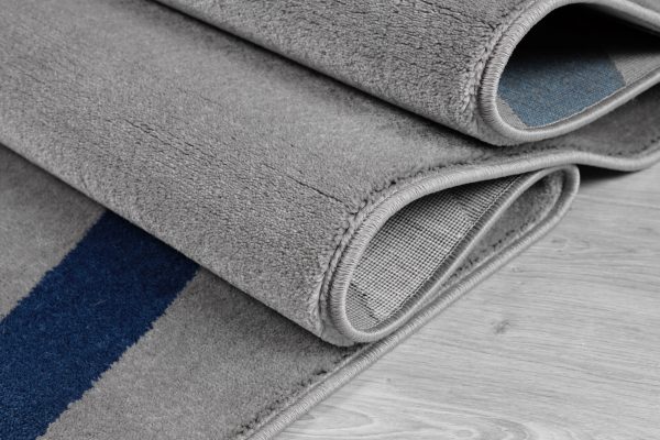 Beautiful Soft Turkish Gray Blue Contemporary Spriral Small Runner Carpet, 3x5 Online Sale