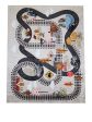 Beige Train Tracks Flatweave Play Area Rug For Cheap