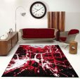 Soft Contemporary Abstract Area Rug Carpet, Red Black For Sale