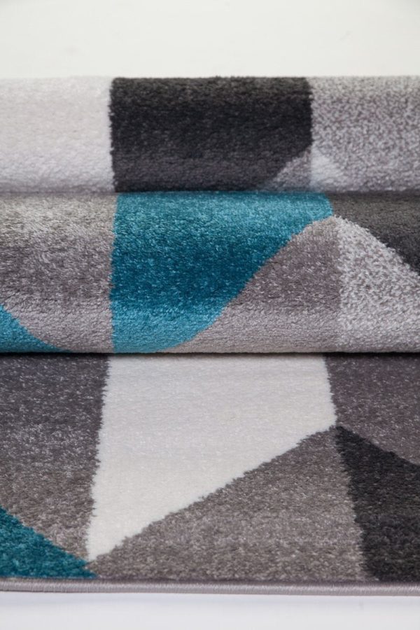 Turquoise Gray Honeycomb Area Rug on Sale