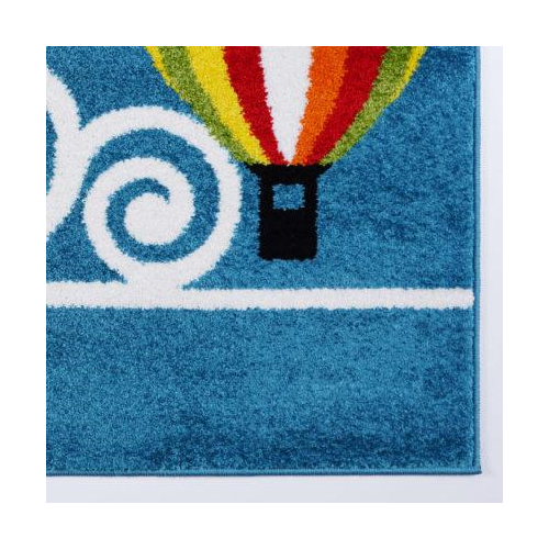 Hot Air Balloon and Sky Design European Durable Kids Area Rug Carpet in Blue, 5x7 (5 3  x 7 4 , 160cm x 225cm), 5 3  x 7 4  (160cm x 225cm), Blue Online Sale