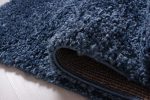 Solid Color Shaggy Meknes Durable Beautiful Turkish Rug in Blue Sale