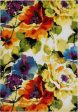 Contemporary Painting Flowers Style Made by Machine Area Rug Carpet in Multicolor Discount