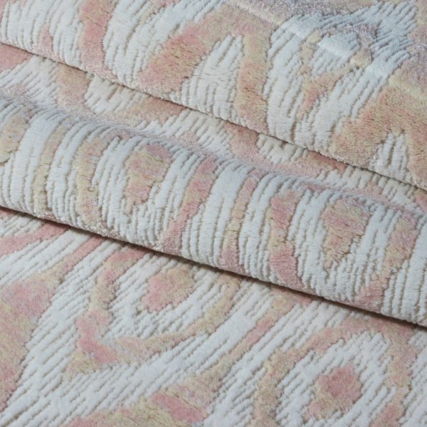 Mercury Cream Baby Pink Area Rug For Cheap