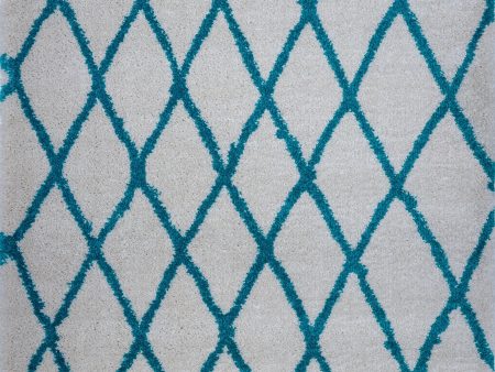 Toronto Trellis Ivory Turquoise Area Rug For Discount