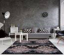 Everest Collection Milan Classic Damask Style Soft Beautiful RUG  in Black and Gold Discount