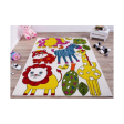 Cartoonish Style Animals Theme Made in Europe Indoor Kids Area Rug Carpet in Cream-Multi Cheap