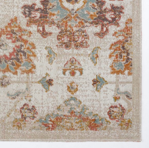 Venice Marigold Cream Ornamental Indoor Outdoor Area Rug For Sale