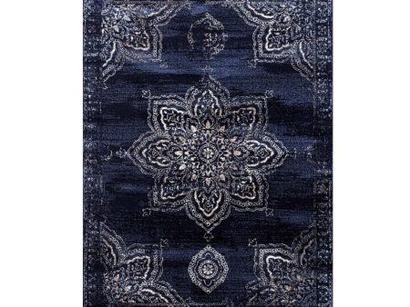 Florida Navy Ivory Traditional Area Rug Online now